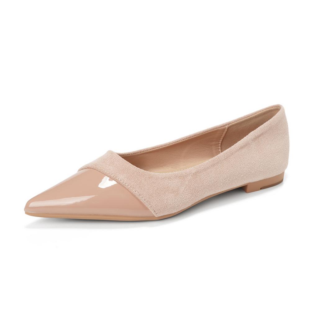 Flat bottom pointed single shoes women's summer with skirt splicing commuter women's shoes