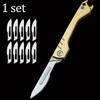 Stainless Steel Folding Knife Pocket Knife With 9 Replaceable Blades Sharp Hobby Knife Craft Knife Kit Kitchen Accessoires