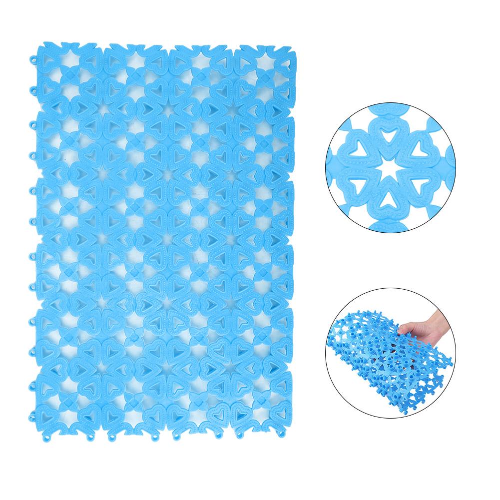 Dog Cat Pet Mat Plastic Spliced Hollow Anti Slip Pads for Pet Cage Mat Bathroom Floor (Blue)