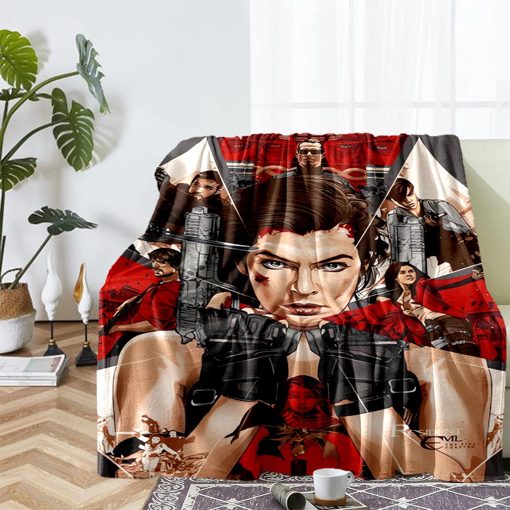 Resident Evil Theme Printed Blanket - Perfect for Couch, Bed, Travel & Outdoor Use | Machine Washable, Cozy & Durable.