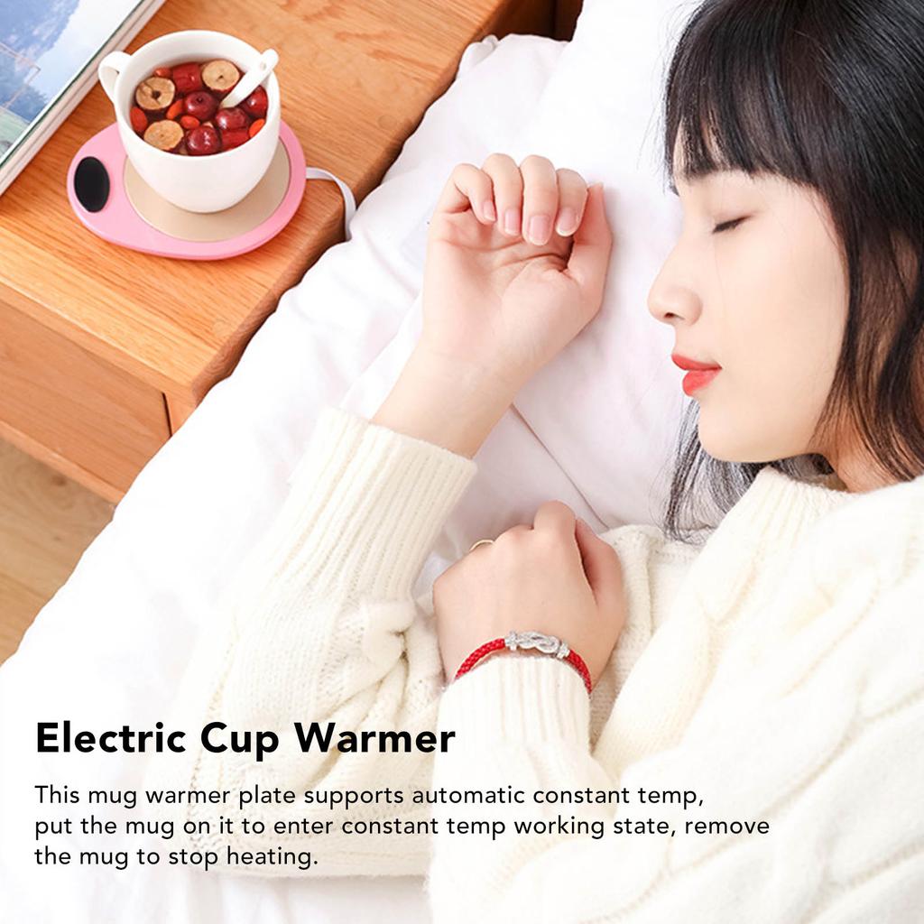 USB Mug Warmer Plate USB Mug Warmer Constant Temp Waterproof Adjustable Electric Beverage Heating Plate for Ceramic Coffee Cups