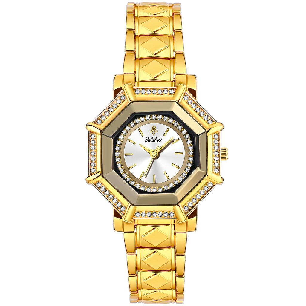 Yalalusi Luxury Gold Diamond Star Anise Women'S Watch Full Diamond Chain Belt Light Luxury Women'S Watch Women'S Watch