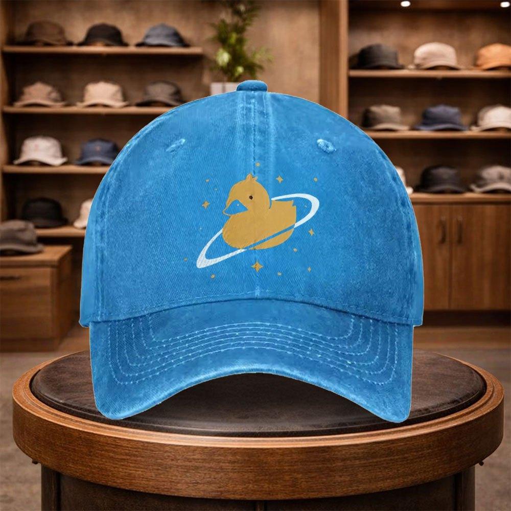 Mens Cosmic Little Duck Planet Baseball Cap Outdoor Fashion Adjustable Casual Hat Urban Style Lightweight Fashionable Duckb