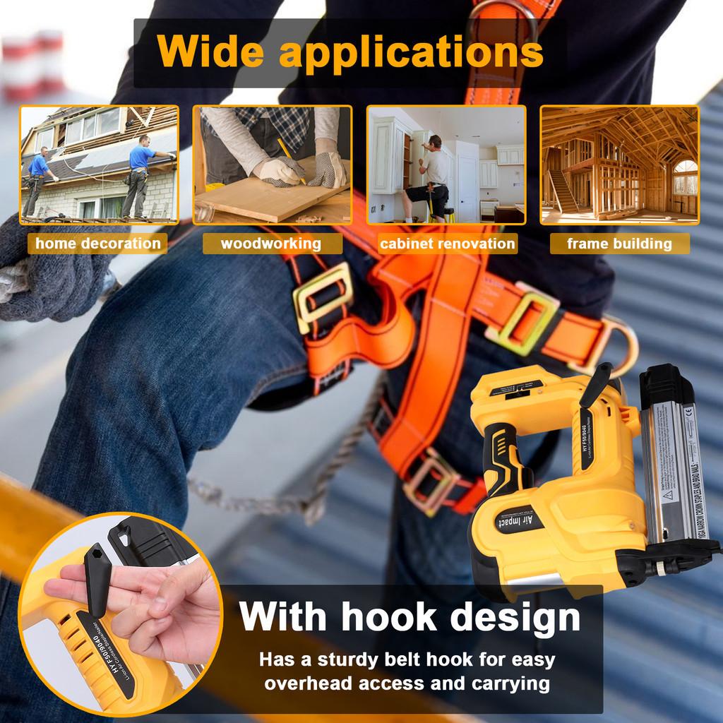 Cordless Electric Nail Gun Woodworking Straight/N-shape Nails Universal Nailing Machine For Battery New