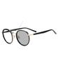 Boston Type Dimming Sunglasses Lens Color Changes UNITED ARROWS United Arrows Round Metal Unisex UV Protection Stylish Unisex Women Men [Zoff] (black)