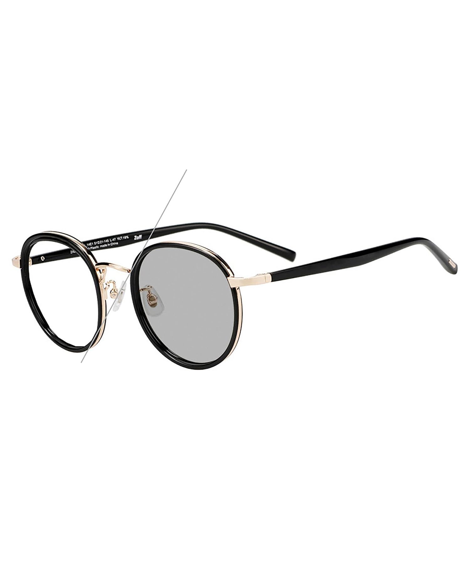 

Boston type dimming sunglasses Lens color changes UNITED ARROWS United Arrows Round Metal Unisex UV Protection Stylish Unisex Women Men [Zoff] (black) чорний