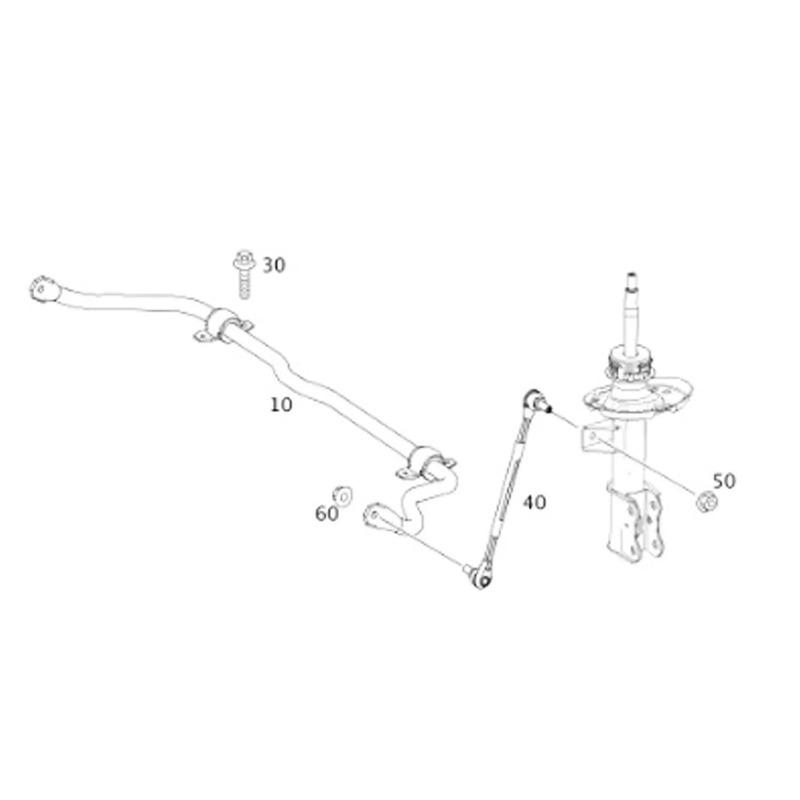 2463200689 2 Piece Front Stabilizer/rocker Link for Mercedes Benz W246 W117 W156 B200 A200 CLA200 GLA200