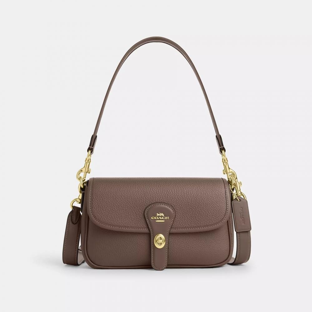 Coach Hadley Shoulder Bag Gold Black