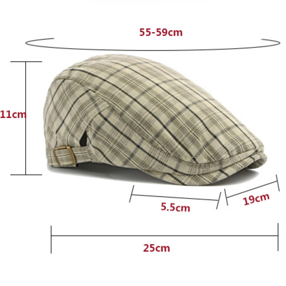 HT5072 Beret 2026 New Spring Summer Ivy Flat Cap Male Female Retro Artist Painter Plaid Beret Hat Adjustable Men Women Beret Cap