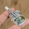 Natural Ocean Jasper Gemstone Pendant Green 925 Sterling Silver Indian Jewelry