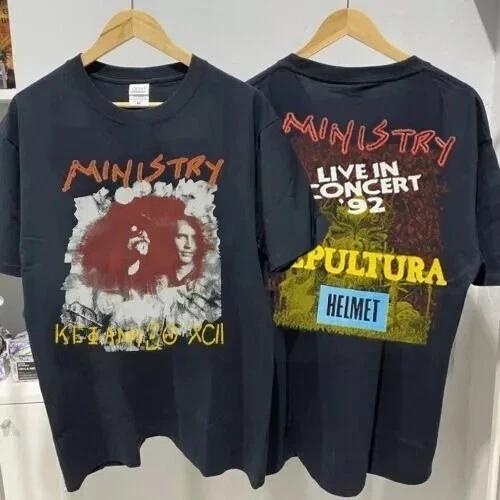Ministry Band Shirt, Ministry Band Tour 2 Side Black T-shirt Unisex S-5XL S