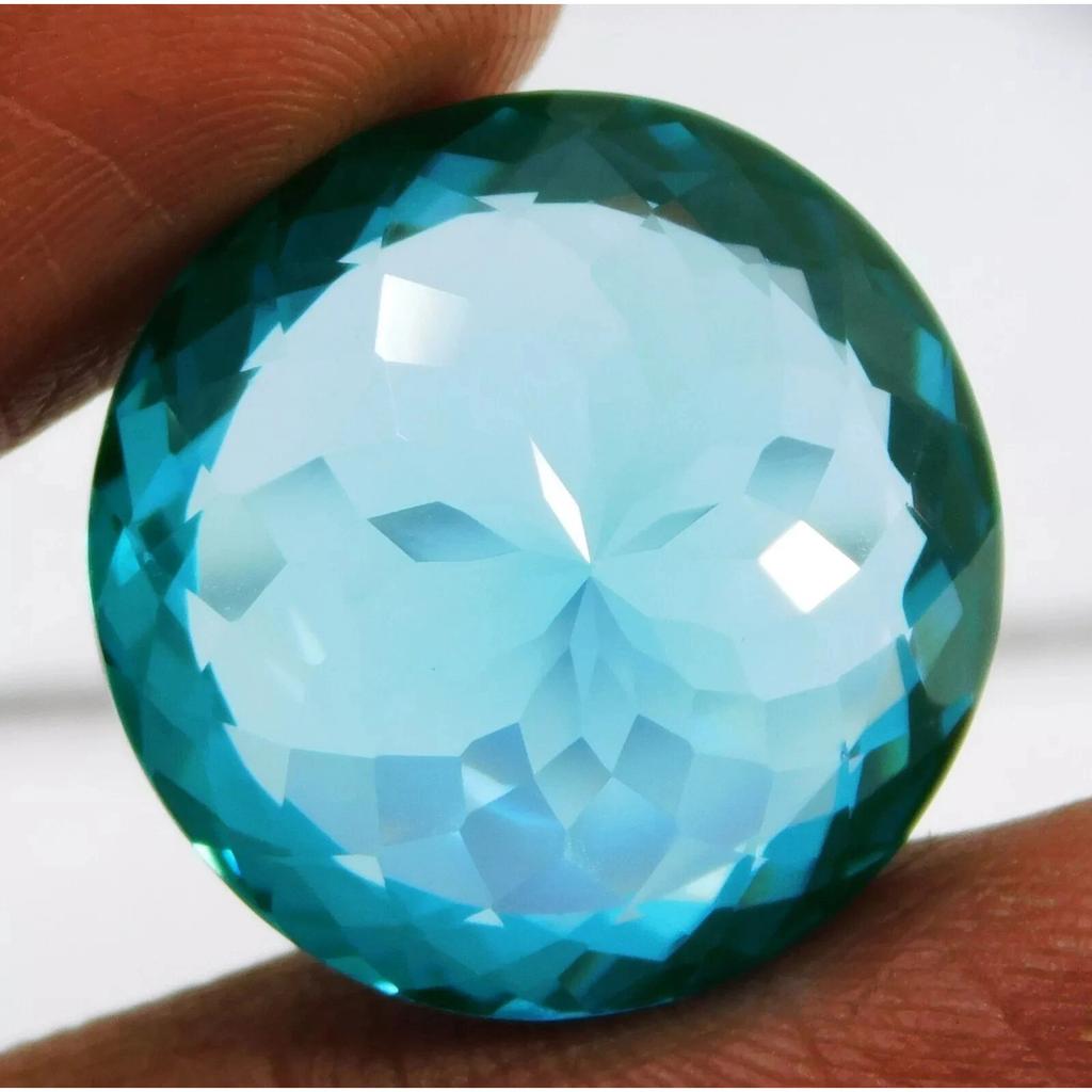 Stunning Paraiba Green Tourmaline Natural Round Cut 33-35 Ct Certified Gemstone