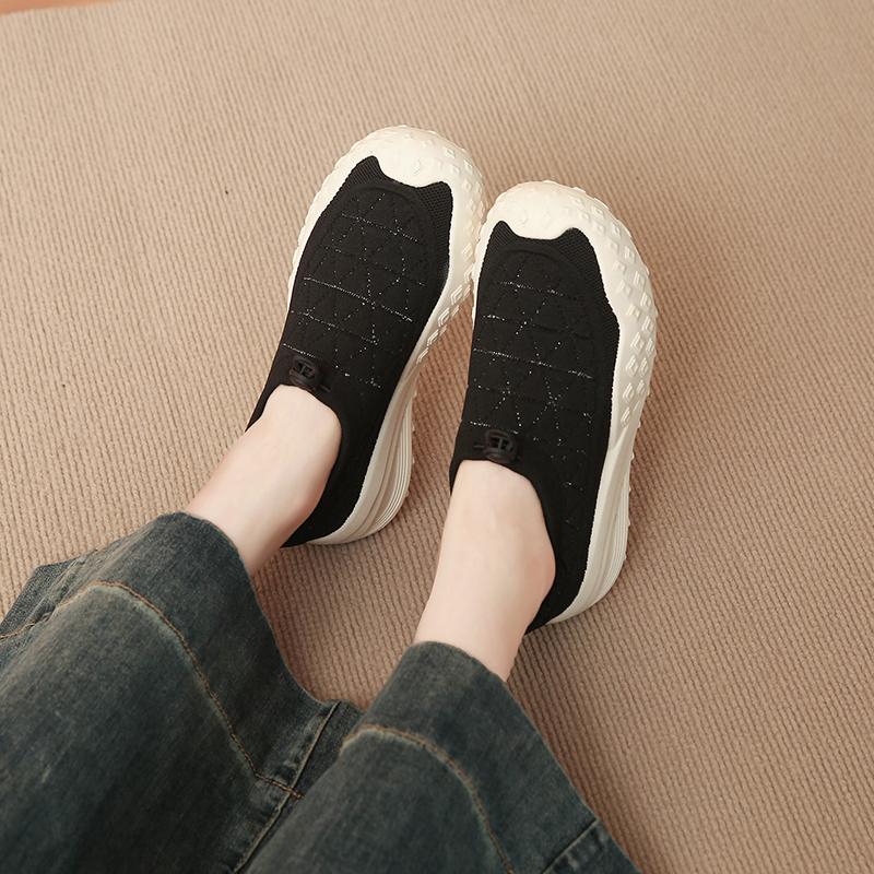 Fashion CRLAYDK Loafers for Women Breathable Slip On Mesh Flats Casual Walking Ladies Mom Comfortable Tennis Shoes Travel Sneakers