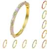 Élégant Bracelet Jonc Fleur Émaillée Colorée Bracelet Floral pour Femme Mariée