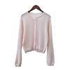 Early autumn new thin soft waxy knitted cardigan simple versatile and thin solid color sweater jacket women