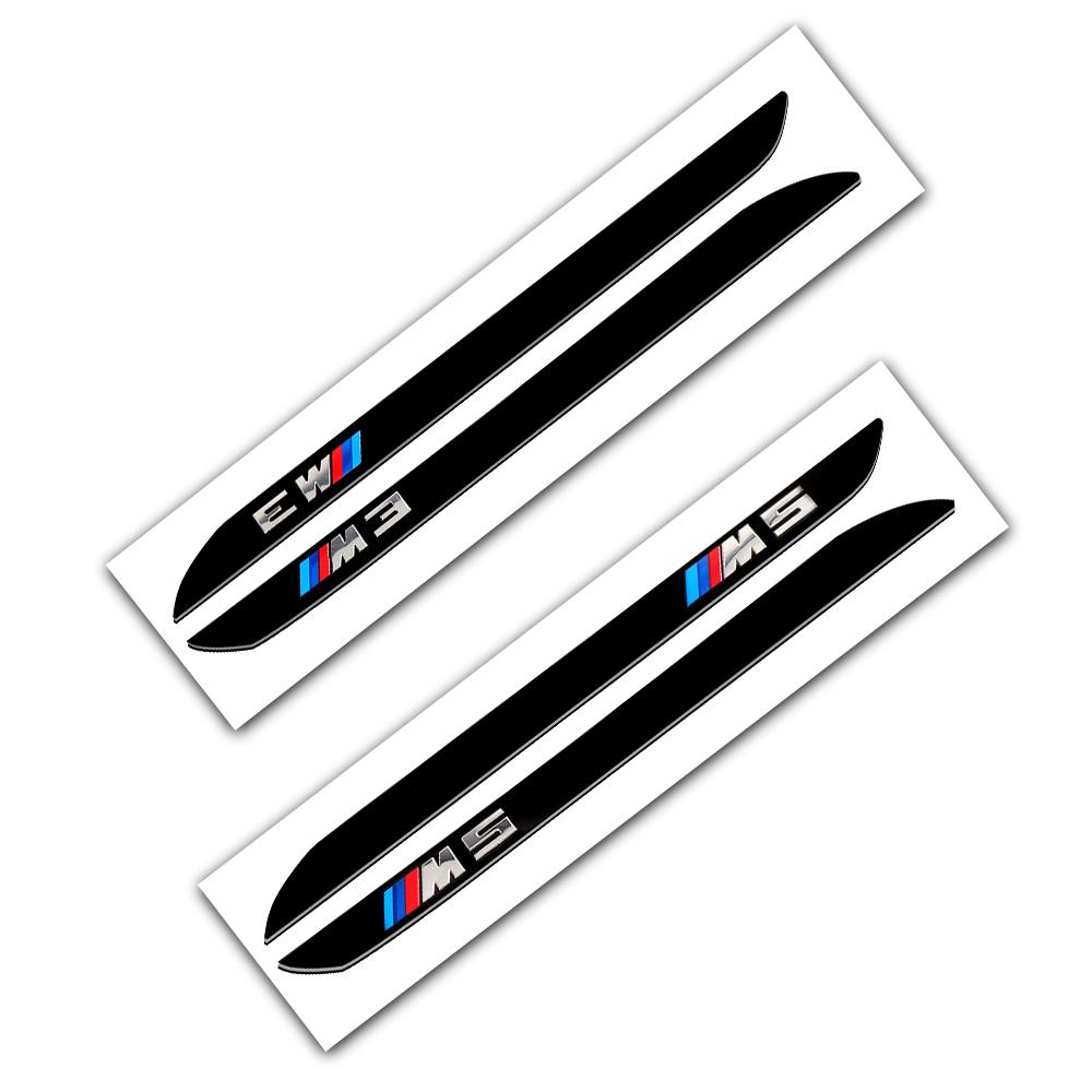 2 PIÈCES ABS M3 M5 Emblème Autocollants de Voiture Garniture de Carrosserie Décalcomanie Badge Décoration Extérieure Accessoires Pour BMW M Performance F01 F20 F10 E60 E46 X5