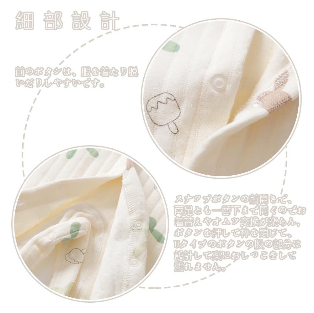 Baby Clothes for Newborn Baby Front Long Cute Size Months [Reegoo Peter] Boys, Rompers, Clothes, Clothes, 100% Cotton, Opening, Sleeves, Rabbit, 80,