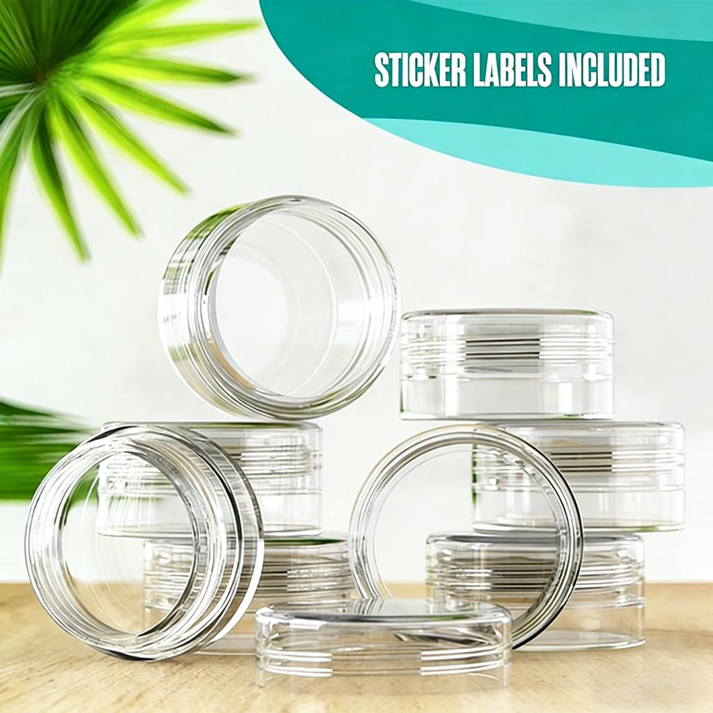 50Pcs/set Transparent Plastic Jewelry Bead Storage Box Small Bottom Round Container Jars Make Up Organizer Storage Boxes
