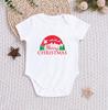 Four Seasons Baby Bodysuit: Newborn Triangle Romper with Christmas Print, Short Sleeve Onesie for Comfortable Outings