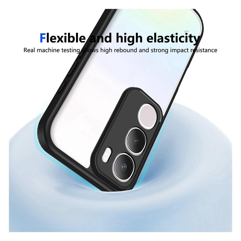 KEYSION Transparent Phone Case for VIVO Y31 5G Soft Silicone+PC Clear Shockproof Phone Back Cover for VIVO Y31 5G