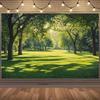 2D Green Park Background Cloth Sunny Forest Lawn Nature Party Backdrop Banner