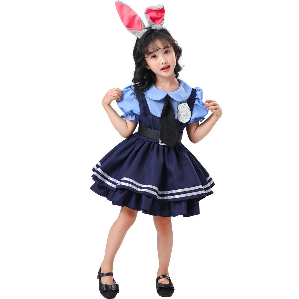 Family Parent-child Clothing, Stage Performance Clothing, Anime Cos Rabbit Clothing, Cosplay Judy Rabbit Sheriff Uniform