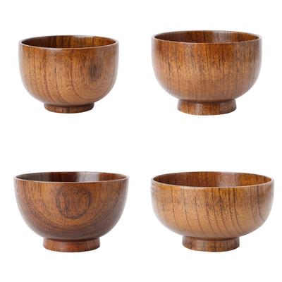 Natural Wooden Bowl  Small Water Eating Rice Bowls Organizer Container for Women Men Kid Children Eat  Container 29EF