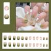 2025 Newest 24Pcs/Set Nail Art French Fake Nails Set With Glue Abs Plastic - Simple Short Nail Stickers