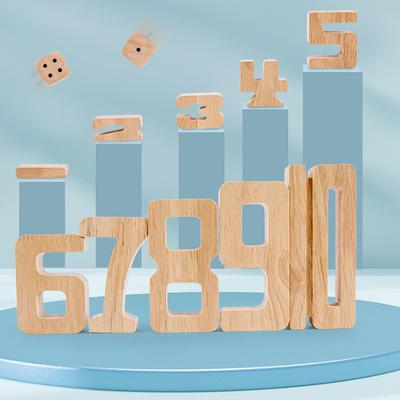 28 Pieces Of Wooden Number Stacking Blocks For Children’S Math Learning Game To Develop Fine Motor Skills And Cognitive Ability