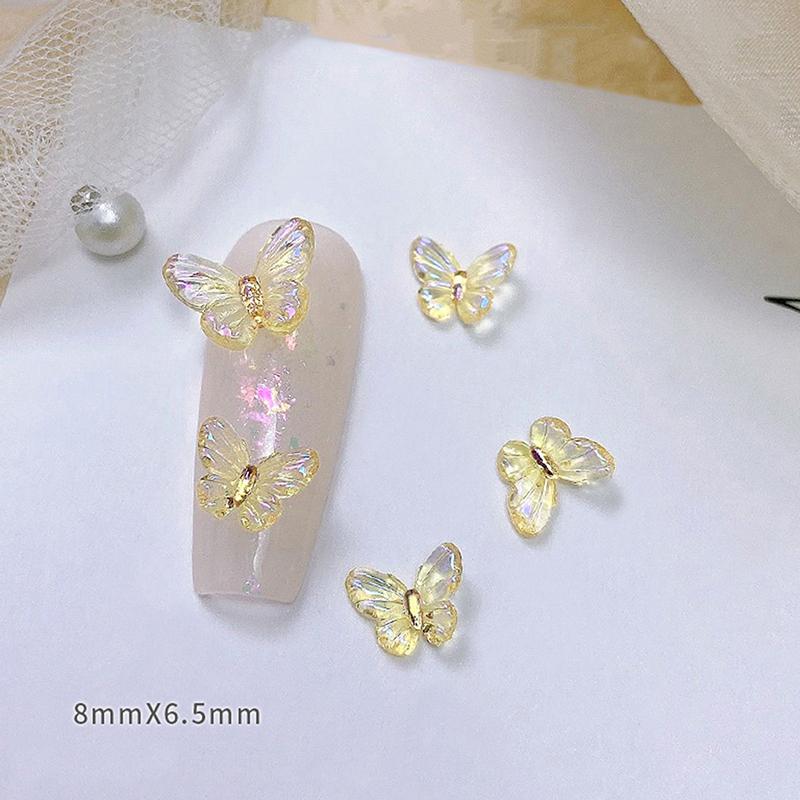 30Pcs 3D Aurora Colorful Butterfly Nail Art Charm Nail Art Decoration Diy Nail Jewelry For Nails Art Accessories