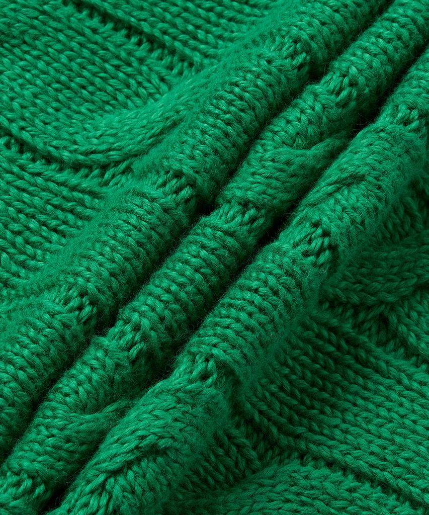 POLO RALPH LAUREN Iconic Cable Knit Flag Sweater - Green