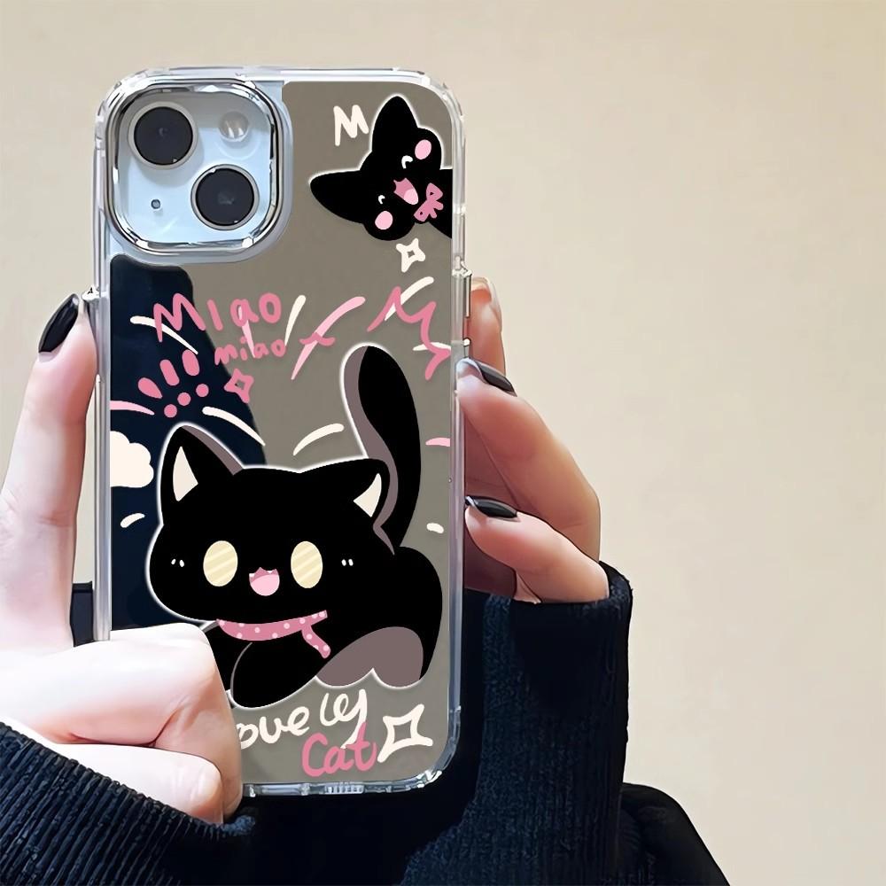 

Milky Black Cat for Apple 16Pro Phone Case for IPhone15/13promax Cartoon 14 New Style 11 For Apple 6/For Apple 7/For Apple 8
