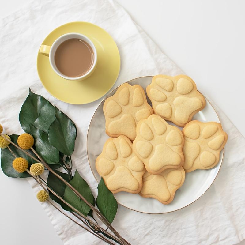2 Stück Tierpfotenabdruck Ausstechform Set , Lebensmittelechte Kunststoff-Keksausstecher zum Backen, Weihnachtslebkuchen, Zuckerkekse, 3D-Pfotenformen , Lustiges Haustier