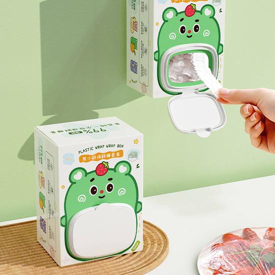 100Pcs Plastic Wrap Dispenser Box Wall-Mounted No-Drill Installation Flip-Top Design Plastic Wrap Cover for Easy Refill Plastic Storage Box for Cling