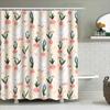 Pink Floral Bath Curtain with White Ducks Waterproof Bathroom Decor for Girls' Home Accessories