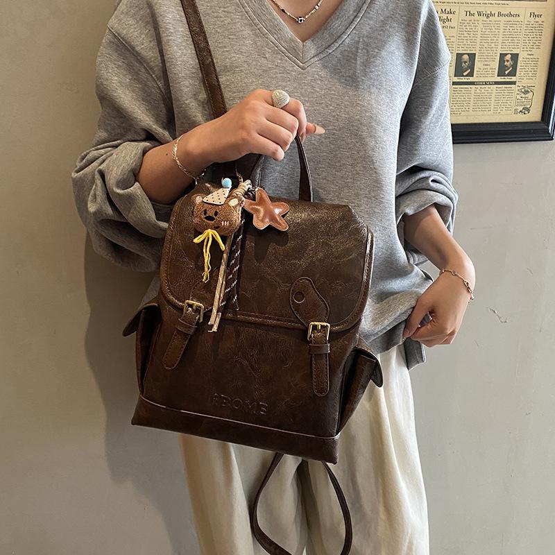 Schoolbag autumn and winter new fashion trend women's backpack retro versatile women's backpack multi-functional simple exquisite bag