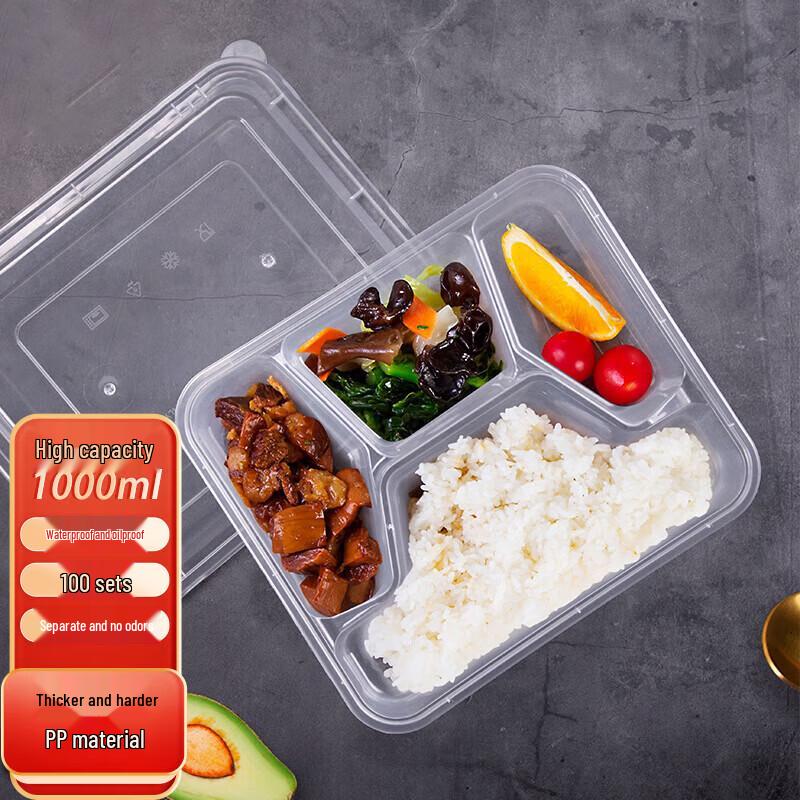 OEING 4-Compartment Disposable Food Containers
