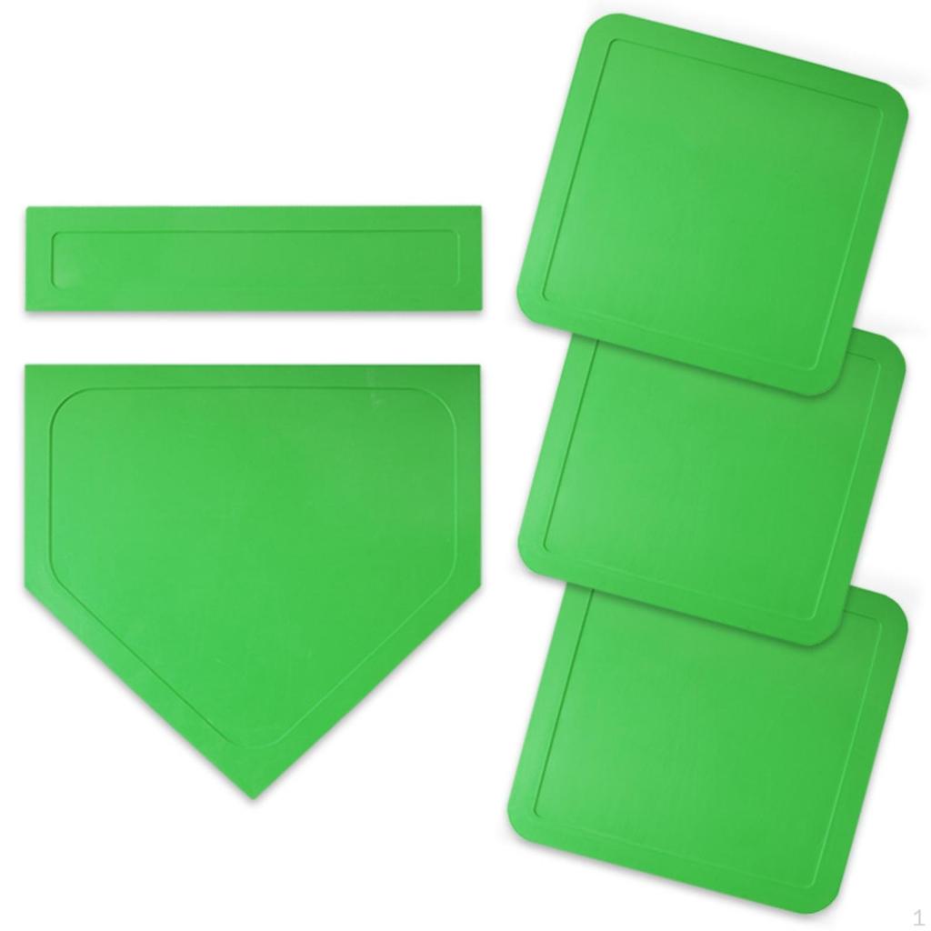 5 Pieces Rubber Throw Down Bases Portable Baseball Base Set Flexible Field Plates for