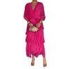 Women's Flowy Chiffon Wedding Guest Dress Ruffle Half Sleeve Empire
