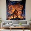 Naruto Nine Tails Kurama Fox Orange Fire Anime Fans Art Tapestry for Dorm Room Wall Hanging