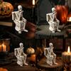 Halloween Statue Skeleton on Toilet Figurine, Funny Gothic Bathroom Statue, Spooky Creepy Home Accents Resin Ornament for Office Shelf Desk Decor Aged