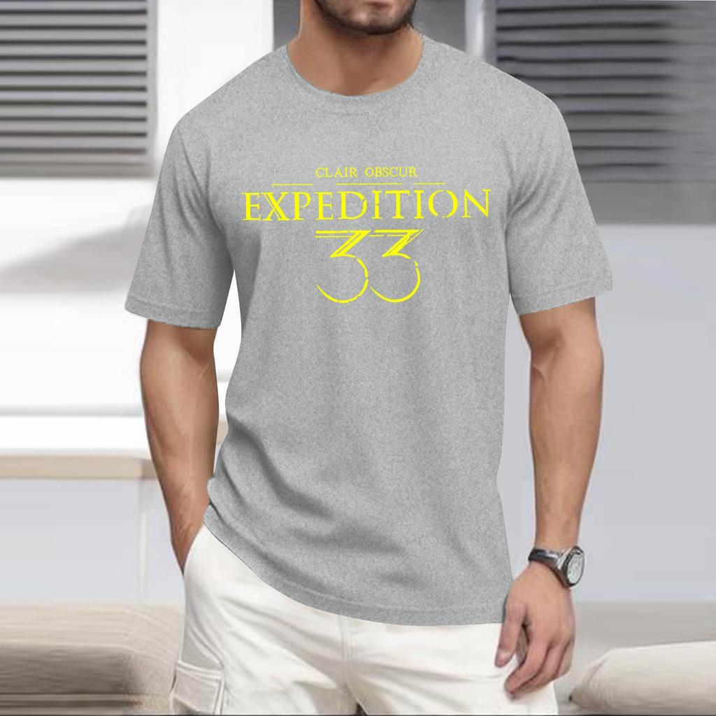 Stylish And Casual Men's Round-neck Loose-fitting Short-sleeved Top.