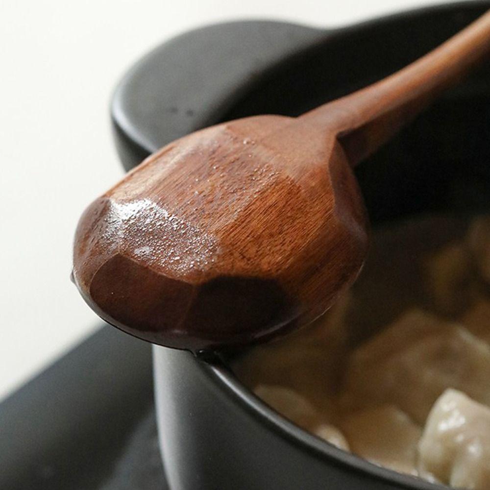 Deep Spoon Head Long Handle Spoon Japanese Ramen Spoon Durable Wooden Soup Spoon Kitchen Cooking