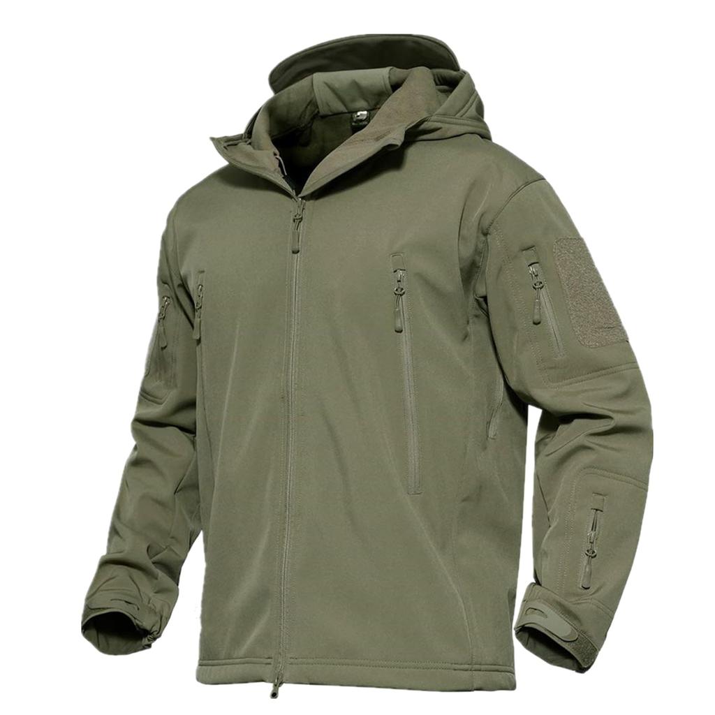 LANBAOSI Tactical Military Softshell and Ideal for Outdoor Activities like and Work Green Men's Jacket, Warm, Camouflage-Lined, Multifunctional,