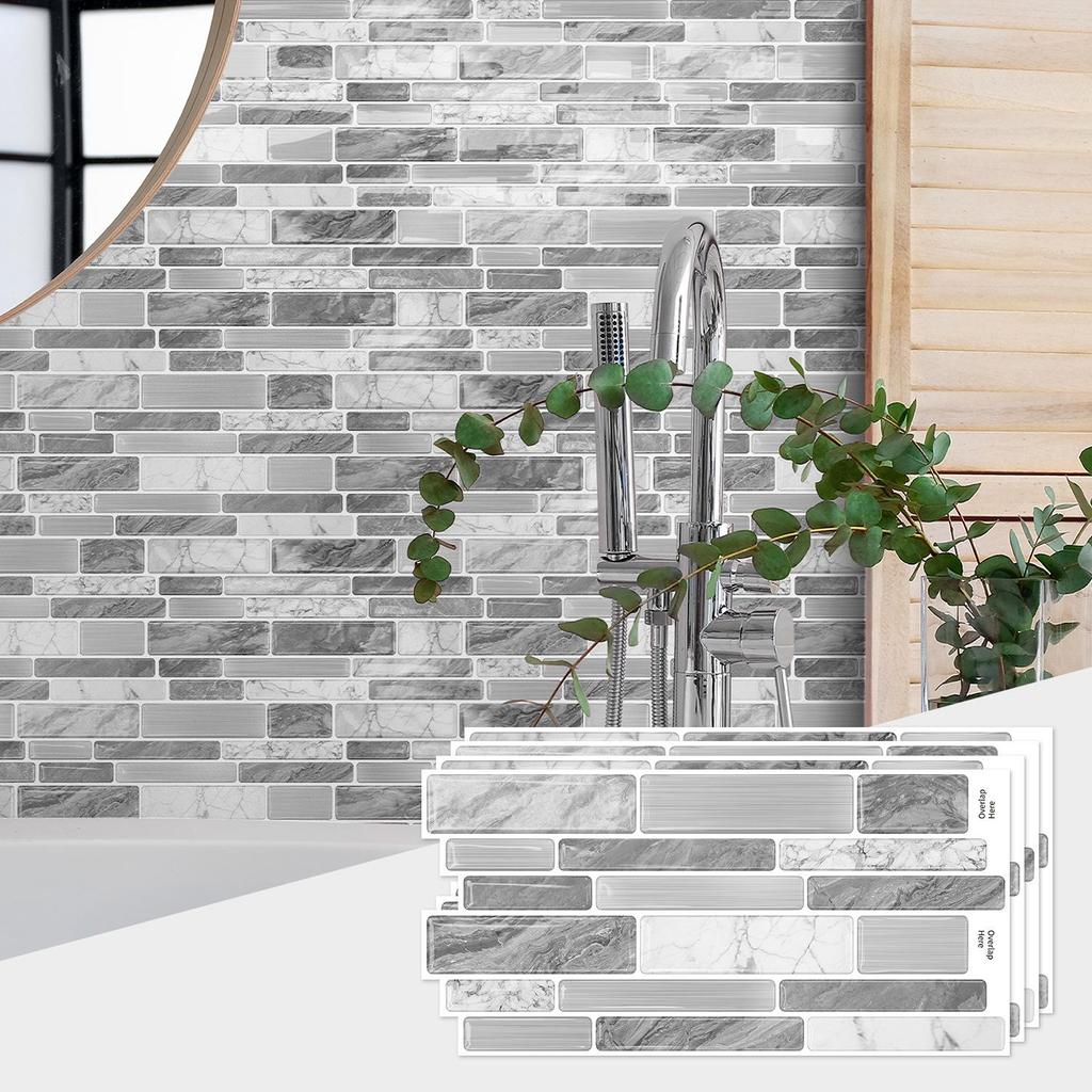 Meiji 3D Epoxy Self-Adhesive Wall Sticker for Kitchen & Bathroom Renovation - Waterproof, Decorative, Three-dimensional Design.