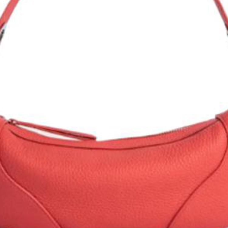 By Far Mini Amira Zipper Closure Fashion Solid Color Pebbled Leather Underarm Bag Women Handbags Coral 22SSMINRSCRAFLTMED-127410
