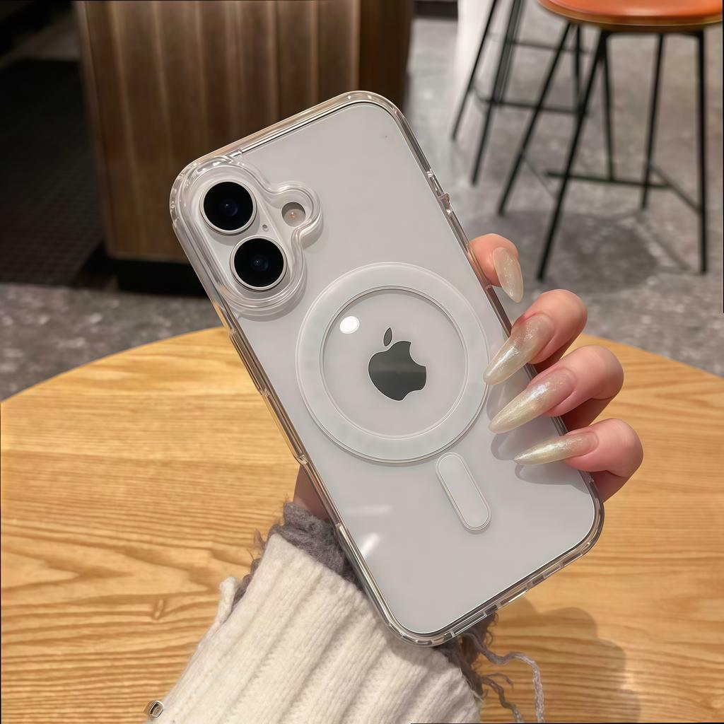 iPhone11Promax acrylic transparent magnetic mobile phone case Apple 11 large hole 11 anti-drop protective case