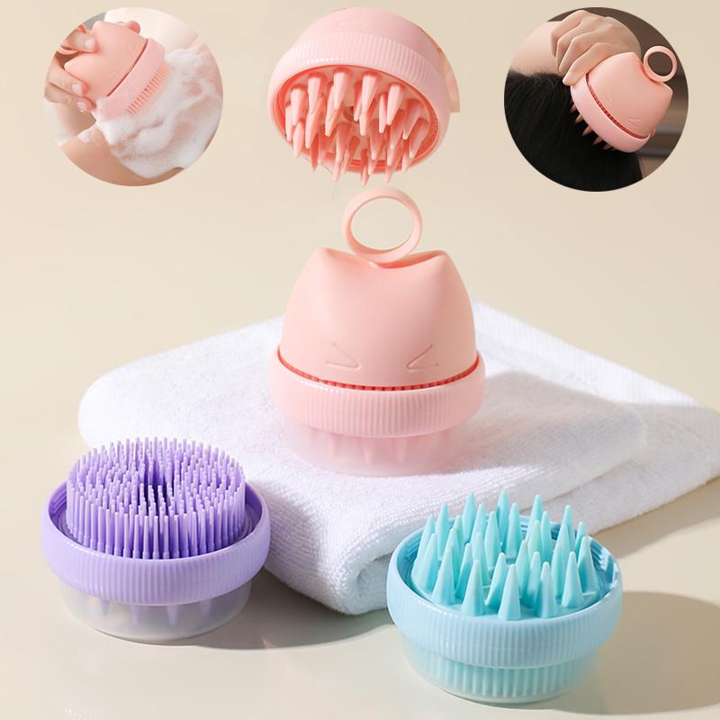 Silicone Shampoo Head Scalp Massage Brush Silicone Body Brush Hair Washing Comb Bath Spa Shower Brush Add Liquid Bathing Brush