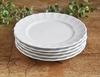 Set of 5 White Dinnerware: Floral-Shaped, Shatter-Resistant Porcelain TIARA Pure White Ruffle Cake and Salad Plates, 19cm