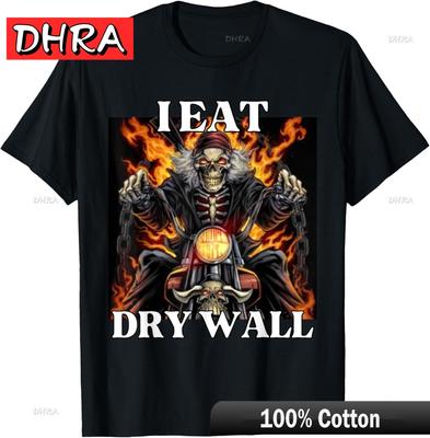 I Eat Drywall Funny Cringe Hard Skeleton Meme T-Shirt Edgy Tshirt Urban Casual Cool Tshirt Cute Retro Edgy Top Cotton Daily Wear